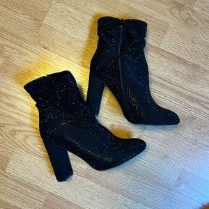 Rhinestone Heeled Boots